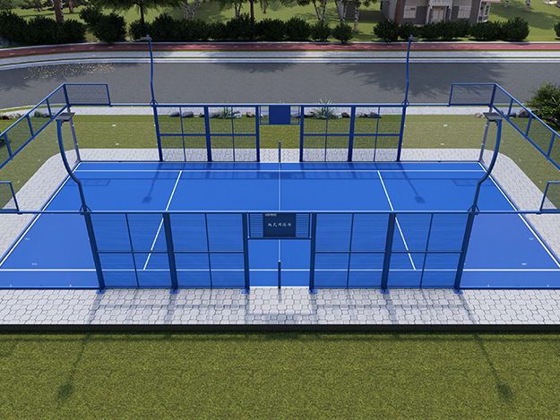 UHS-0102 Royal Blue Panoramic Padel Court | Unobstructed Glass Walls for Ultimate Visibility